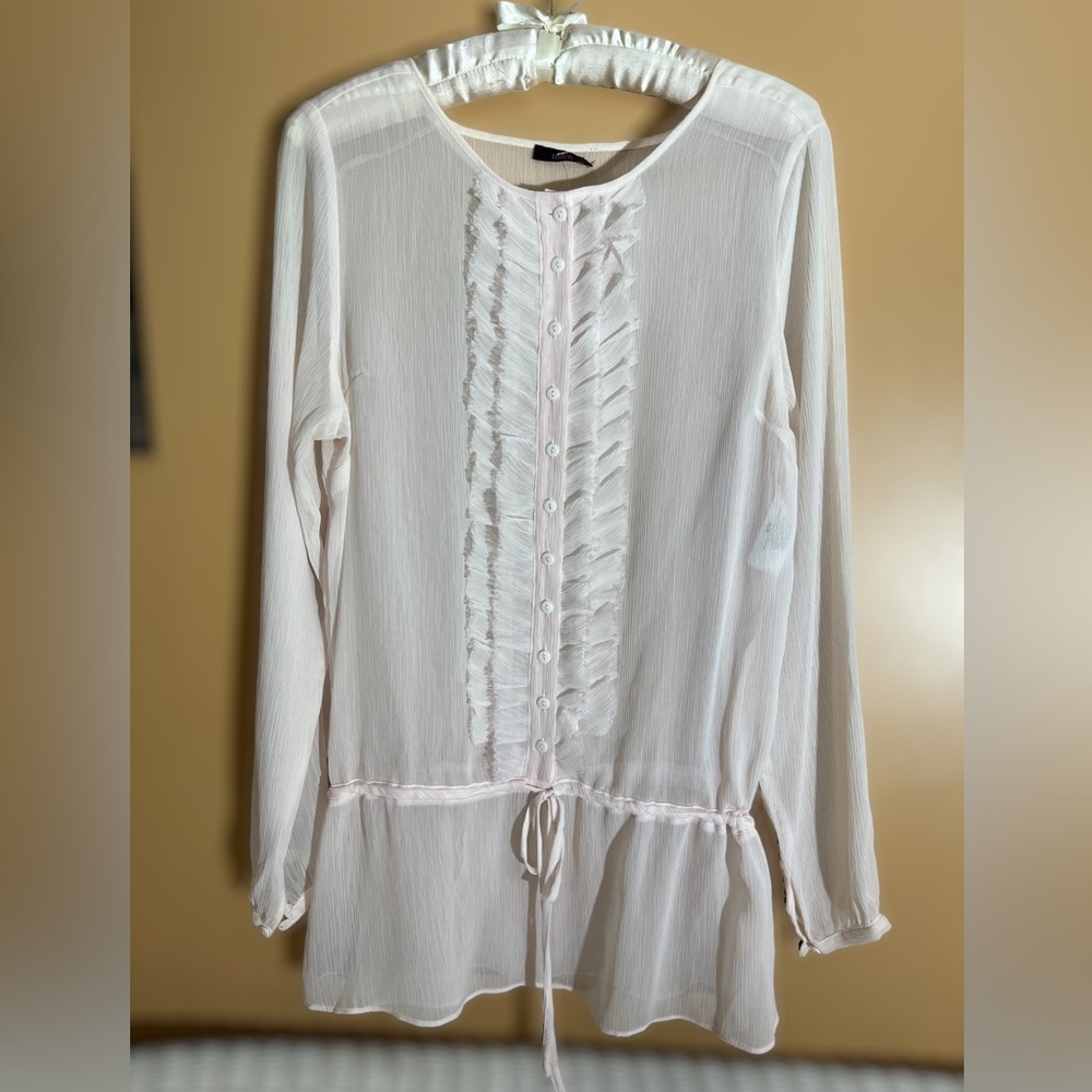 Sheer pink blouse by Mark size medium.